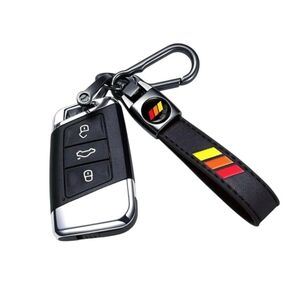 Tri-Color Sports Leather Metal Car Key Chain Keyring Accessories